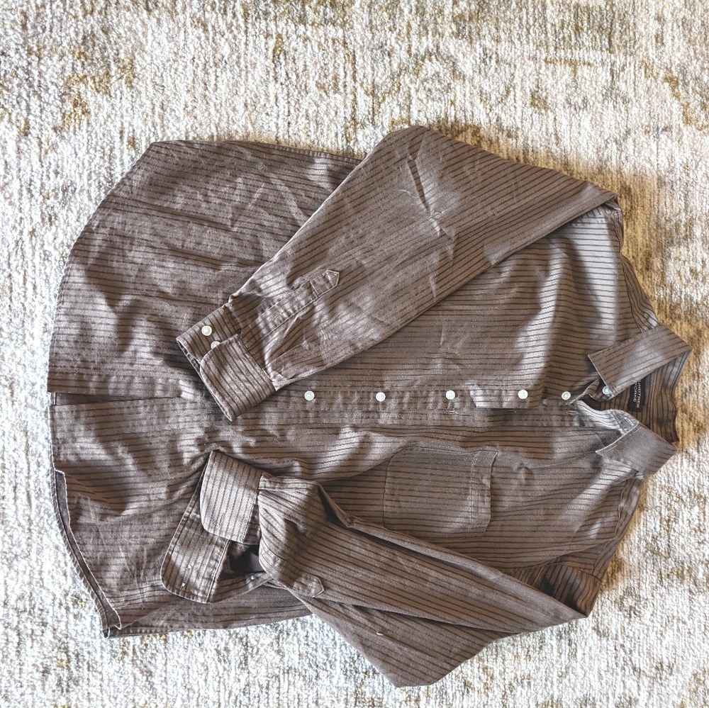 Brown Stripe Dress Shirt